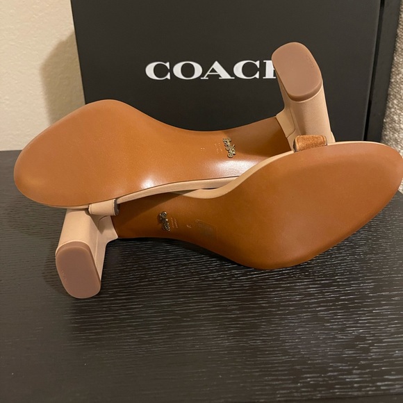 Coach Heel Link Suede Sandal NWB Size 8 - Picture 5 of 7